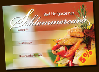 Rabatt in Hofgasteiner Restaurants